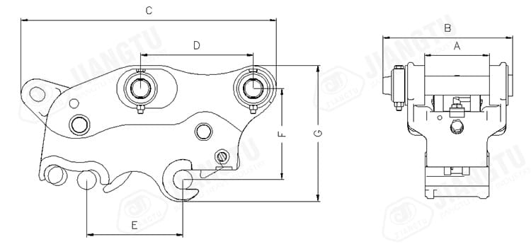 JIANGTU-Mechanical-quick-hitch-coupler-for-excavators-backhoe-drawing