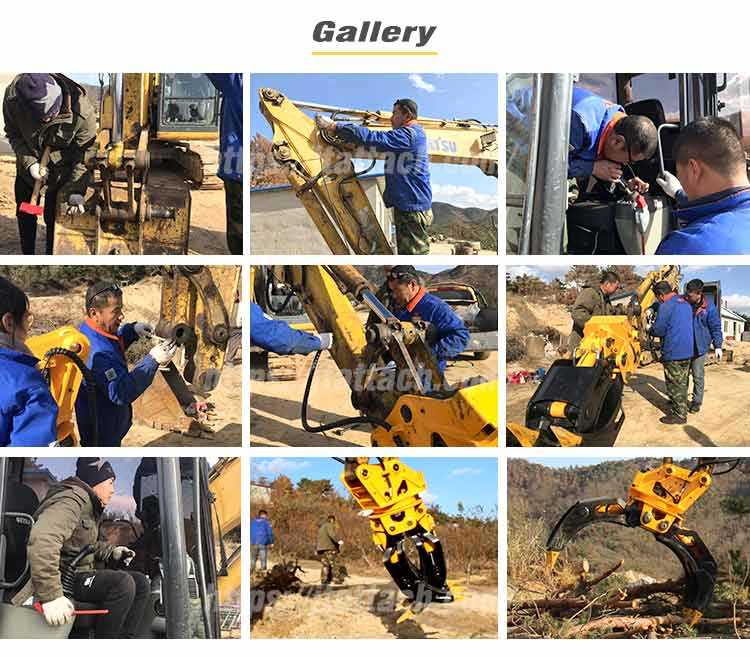 Excavator grapple installation gallery