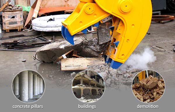 hydraulic-pulverizer-excavator-application-JIANGTU-demolition-attachments