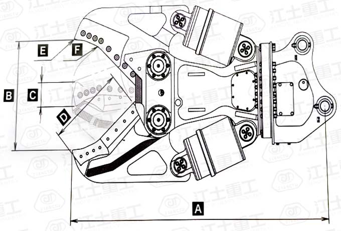 drawing-of-hydraulic-shears-for-excavator-for-sale-in-China-JIANGTU-excavator-shears