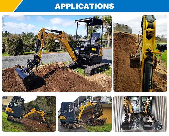 very-small-excavator-at-work- garden-uses -working-on-building-site