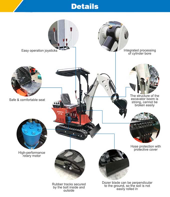 850KG Mini Excavator - JT08C - JIANGTU