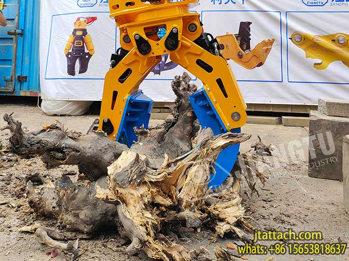New-multifunctional-excavator-timber-grapple-Tree-Stump-Breaker-tree-root-excavation-and-splitting-grapple-attachment-for-sale