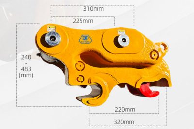 Casting triple locking hydraulic quick hitch coupler for excavators